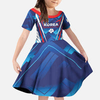Custom Korea Rugby Family Matching Off The Shoulder Long Sleeve Dress and Hawaiian Shirt Mugunghwas Go Champions