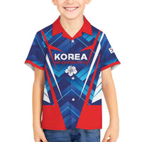 Custom Korea Rugby Family Matching Off The Shoulder Long Sleeve Dress and Hawaiian Shirt Mugunghwas Go Champions
