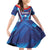 Custom Korea Rugby Family Matching Off Shoulder Short Dress and Hawaiian Shirt Mugunghwas Go Champions