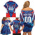 Custom Korea Rugby Family Matching Off Shoulder Short Dress and Hawaiian Shirt Mugunghwas Go Champions