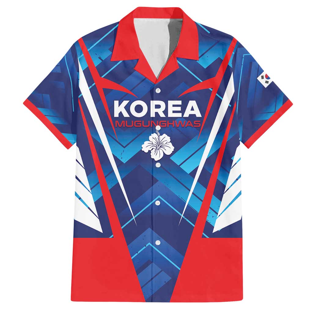 Custom Korea Rugby Family Matching Off Shoulder Short Dress and Hawaiian Shirt Mugunghwas Go Champions