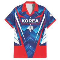 Custom Korea Rugby Family Matching Off Shoulder Short Dress and Hawaiian Shirt Mugunghwas Go Champions