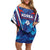 Custom Korea Rugby Family Matching Off Shoulder Short Dress and Hawaiian Shirt Mugunghwas Go Champions