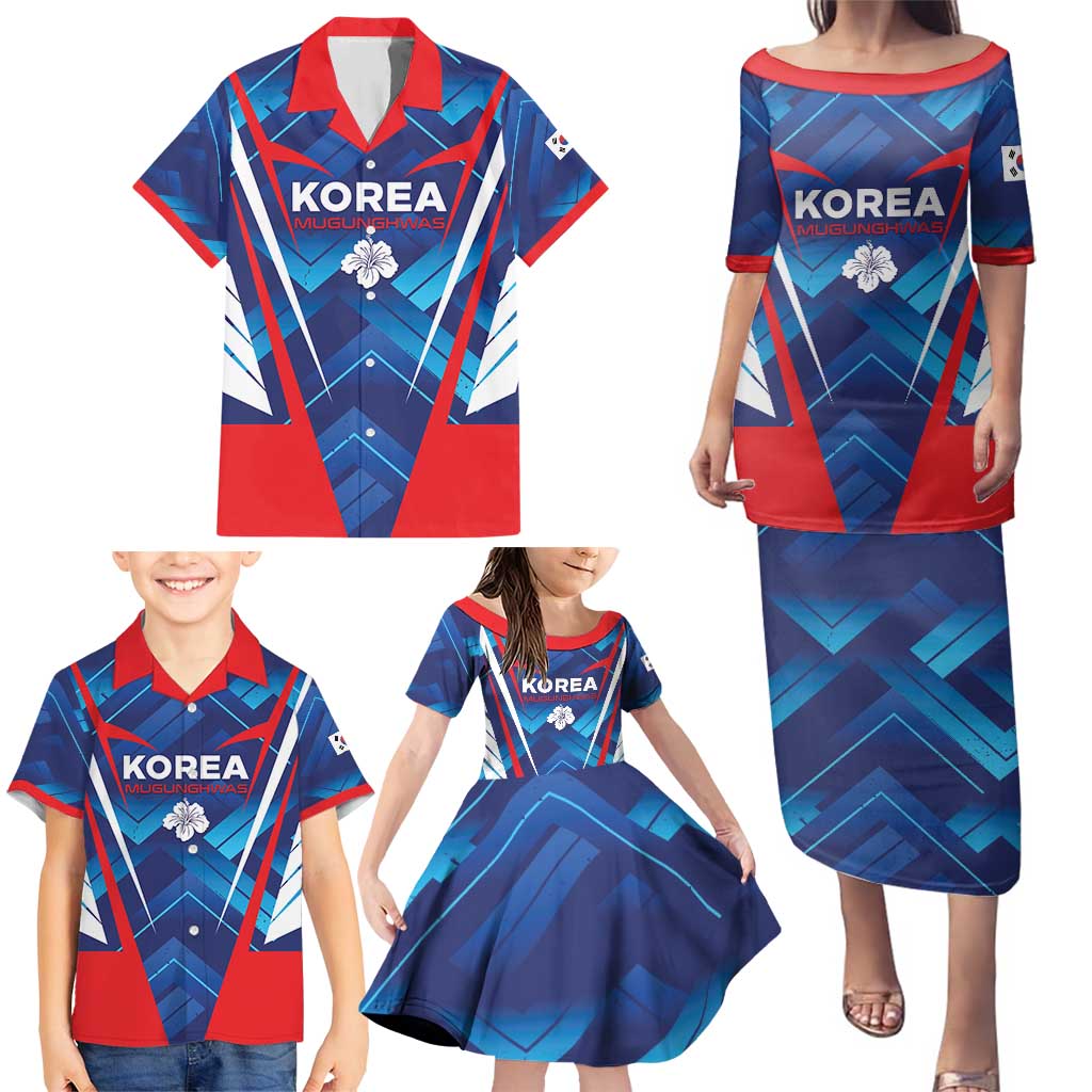 Custom Korea Rugby Family Matching Puletasi and Hawaiian Shirt Mugunghwas Go Champions