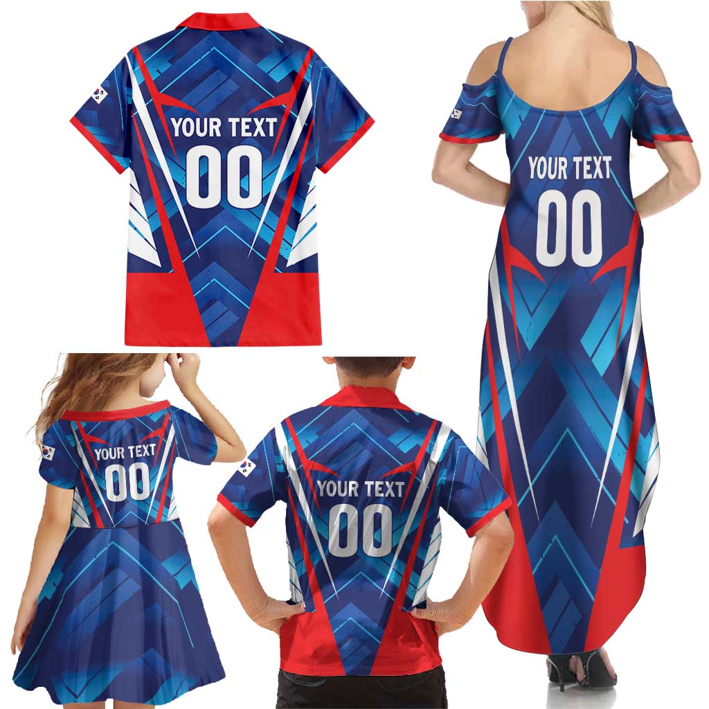 Custom Korea Rugby Family Matching Summer Maxi Dress and Hawaiian Shirt Mugunghwas Go Champions