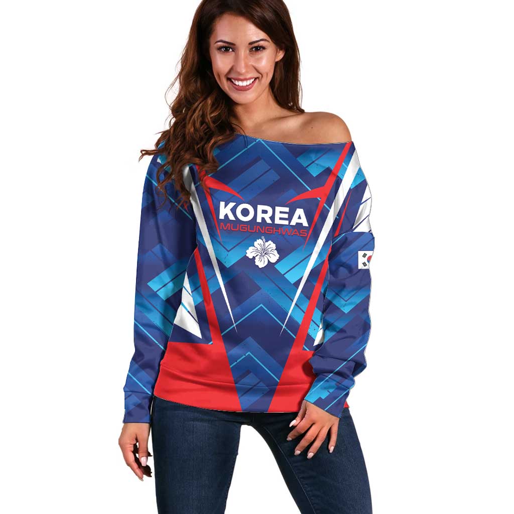 Custom Korea Rugby Off Shoulder Sweater Mugunghwas Go Champions