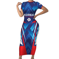 Custom Korea Rugby Short Sleeve Bodycon Dress Mugunghwas Go Champions