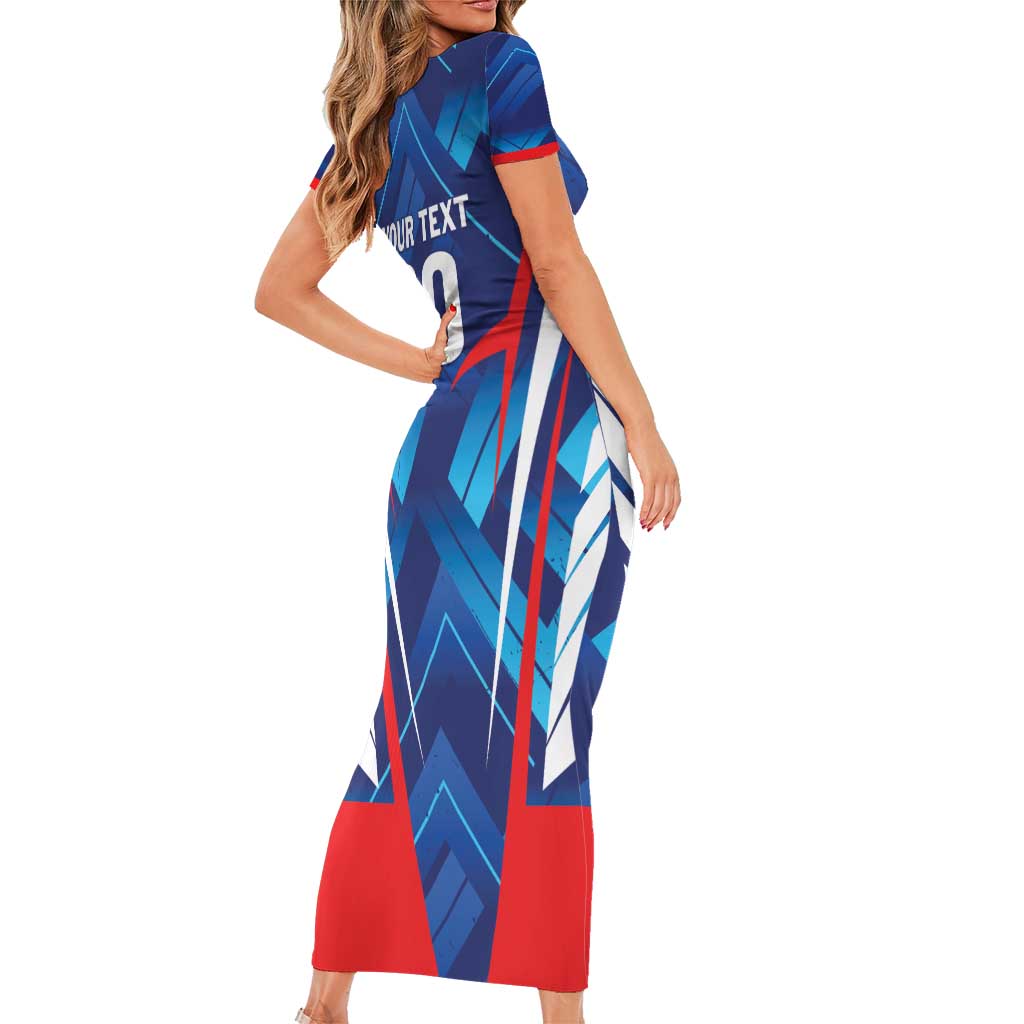 Custom Korea Rugby Short Sleeve Bodycon Dress Mugunghwas Go Champions