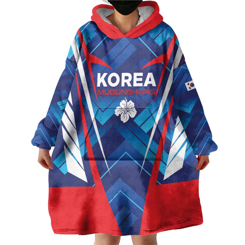 Custom Korea Rugby Wearable Blanket Hoodie Mugunghwas Go Champions