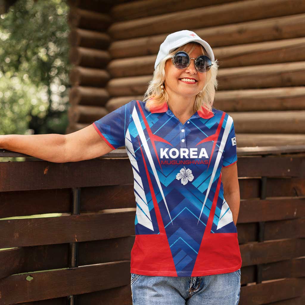 Custom Korea Rugby Women Polo Shirt Mugunghwas Go Champions