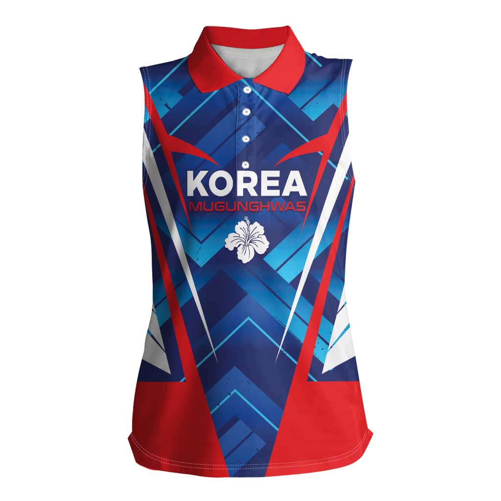 Custom Korea Rugby Women Sleeveless Polo Shirt Mugunghwas Go Champions