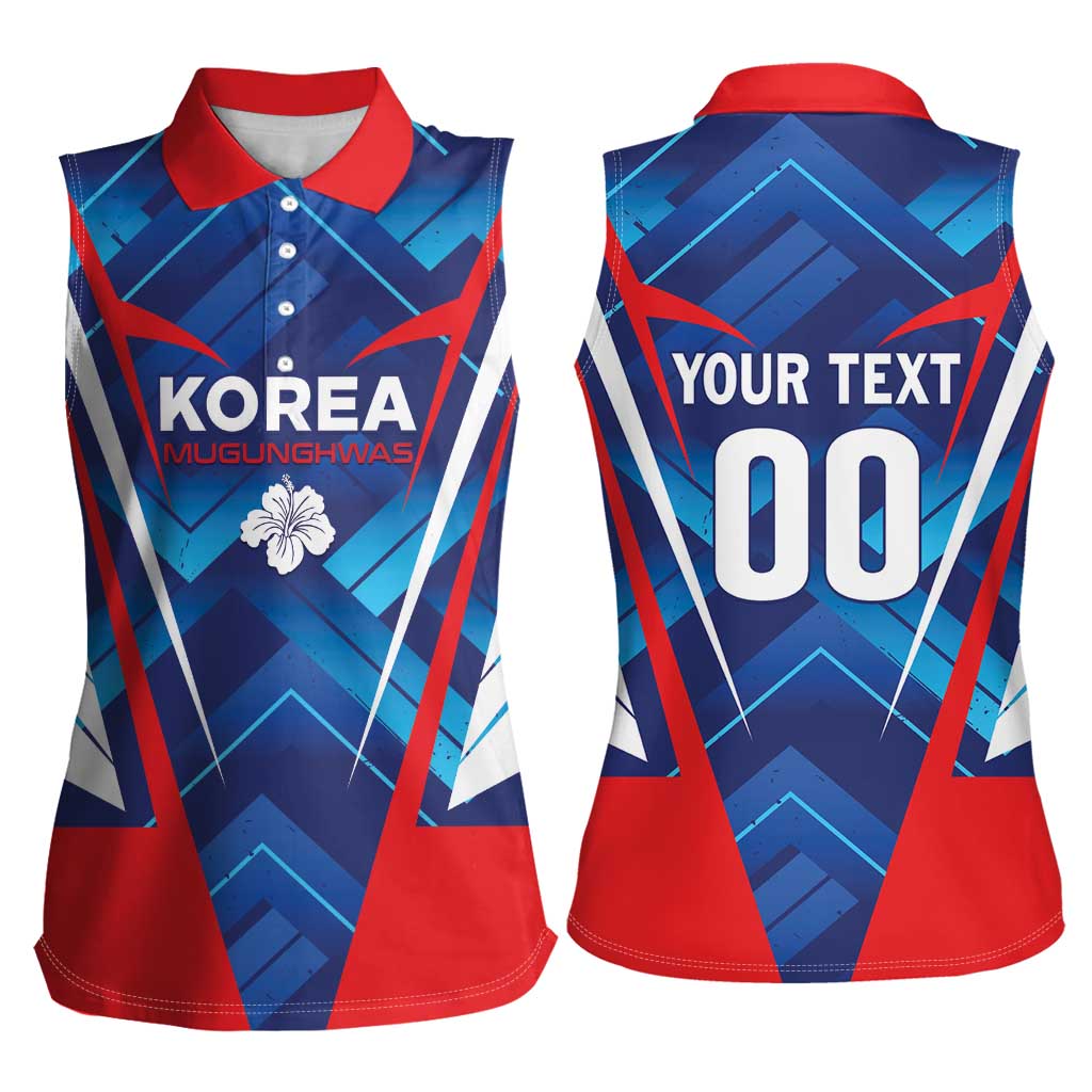 Custom Korea Rugby Women Sleeveless Polo Shirt Mugunghwas Go Champions