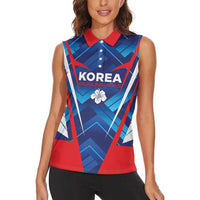 Custom Korea Rugby Women Sleeveless Polo Shirt Mugunghwas Go Champions