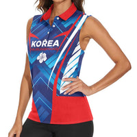 Custom Korea Rugby Women Sleeveless Polo Shirt Mugunghwas Go Champions