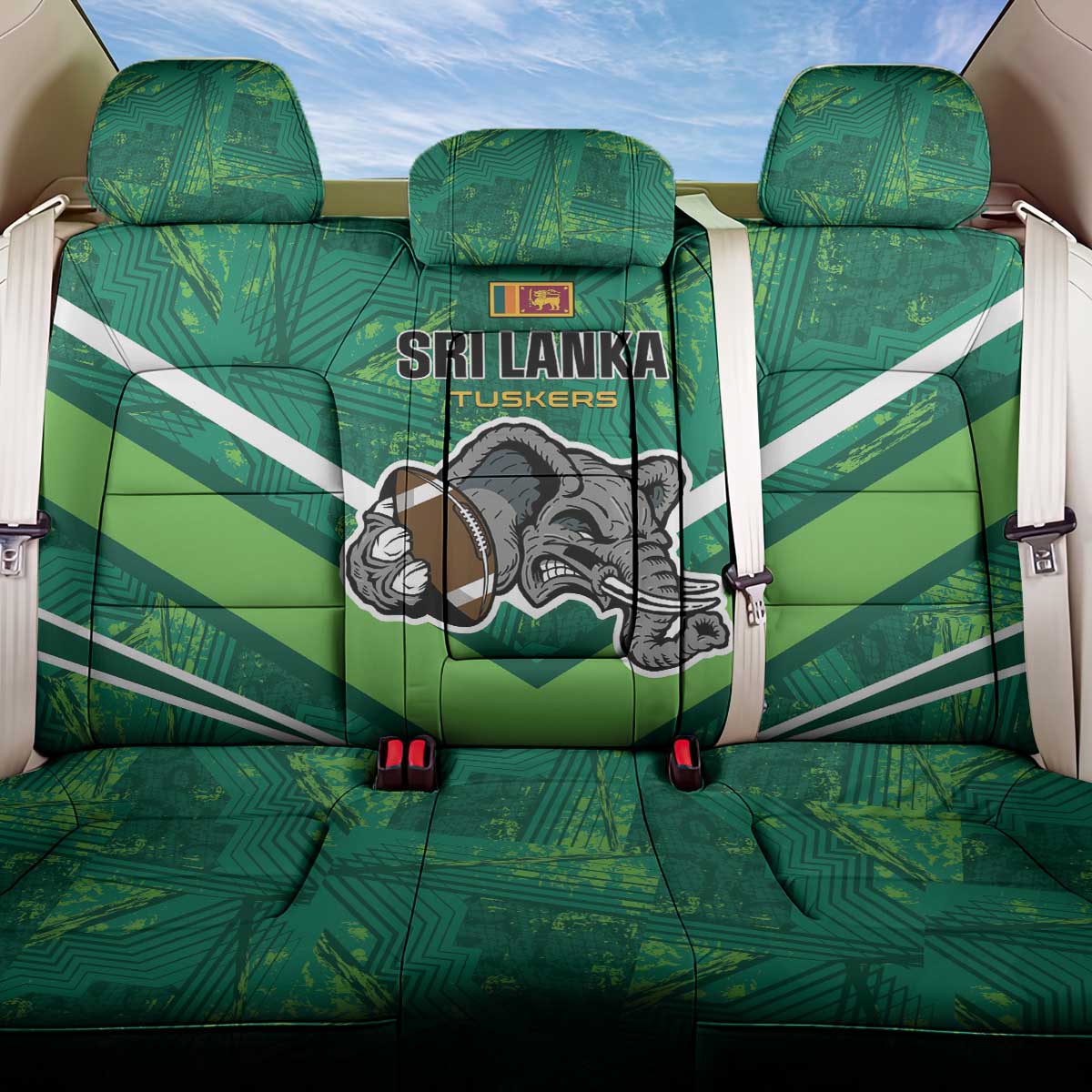 Sri Lanka Rugby Back Car Seat Cover Tuskers Go Champions