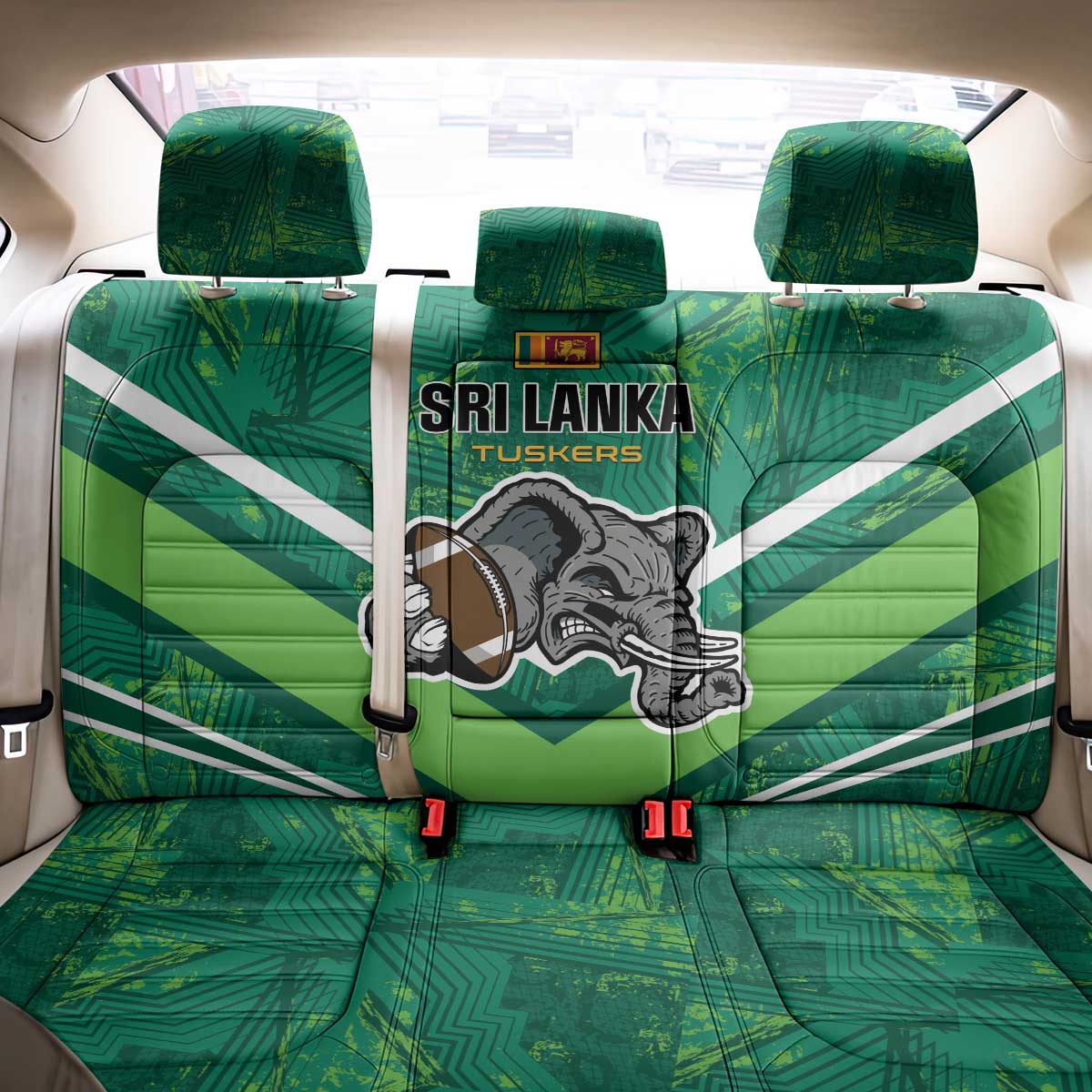 Sri Lanka Rugby Back Car Seat Cover Tuskers Go Champions