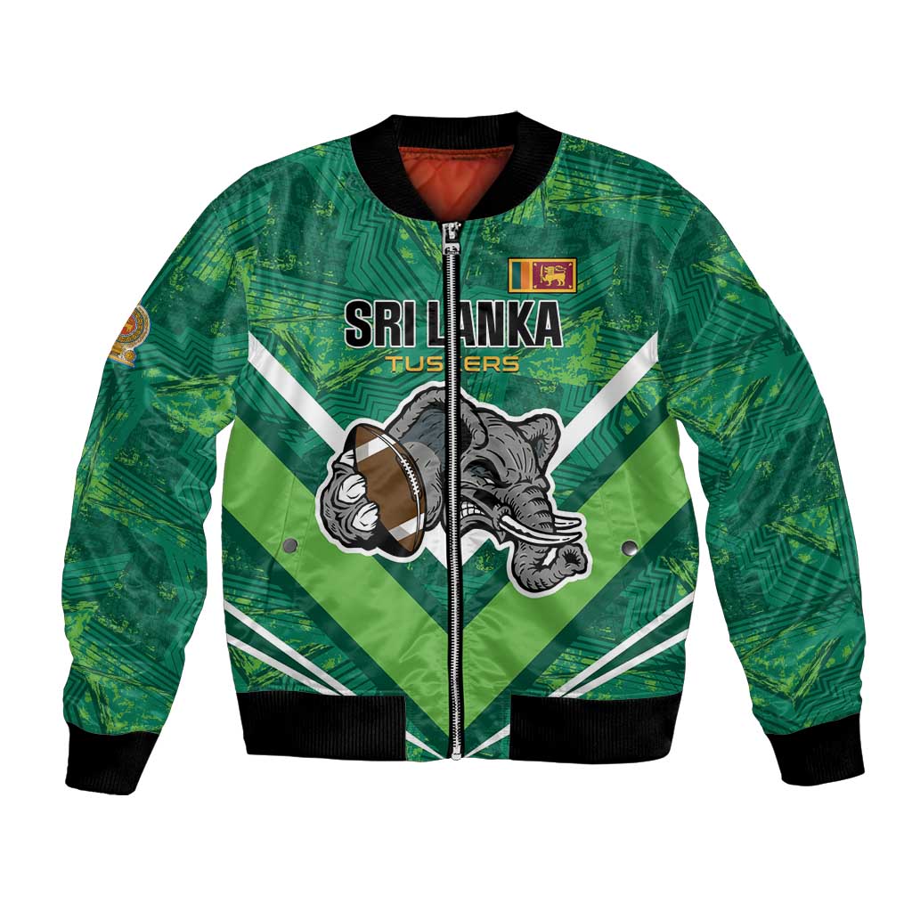 Custom Sri Lanka Rugby Bomber Jacket Tuskers Go Champions