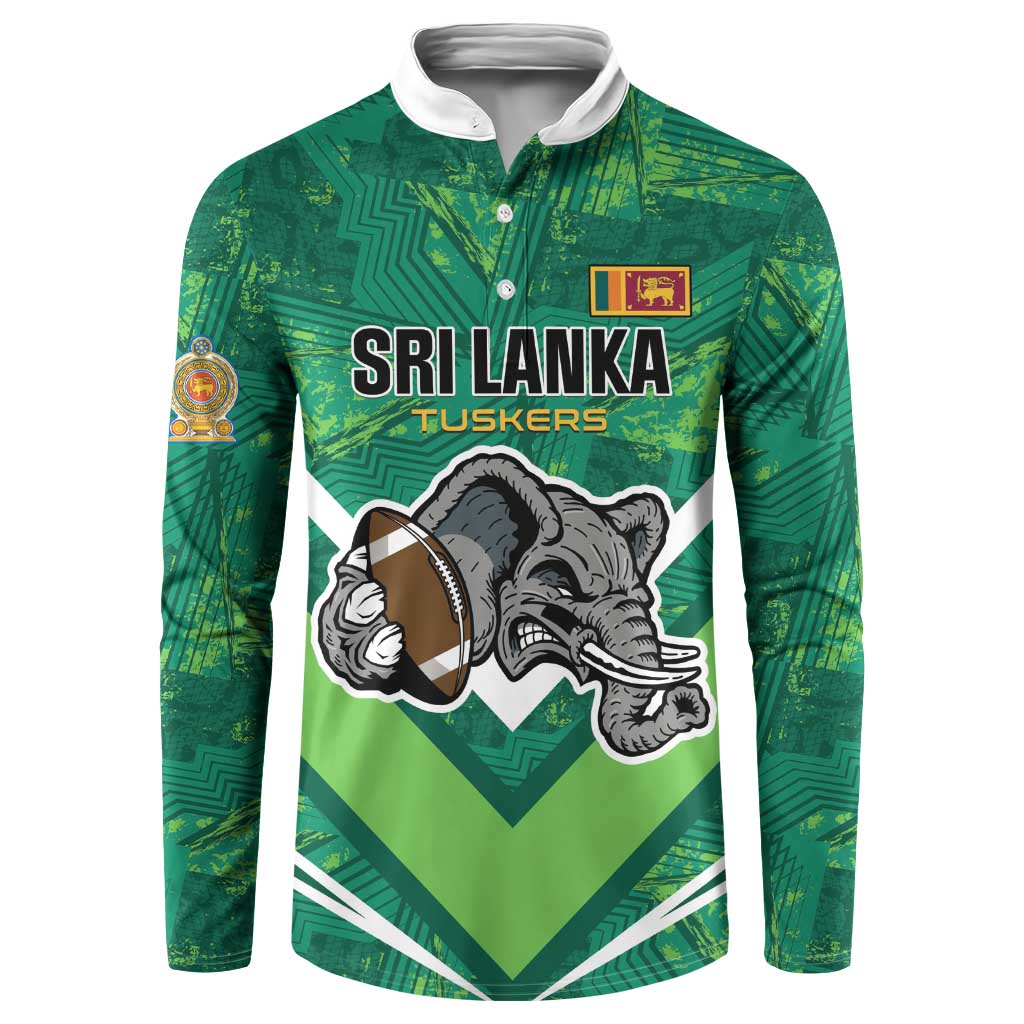 Custom Sri Lanka Rugby Button Sweatshirt Tuskers Go Champions