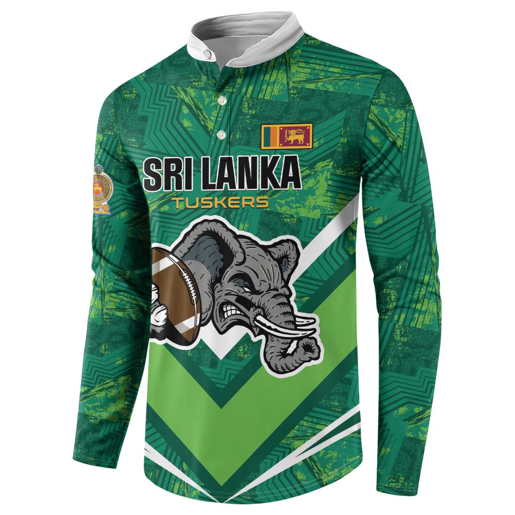 Custom Sri Lanka Rugby Button Sweatshirt Tuskers Go Champions