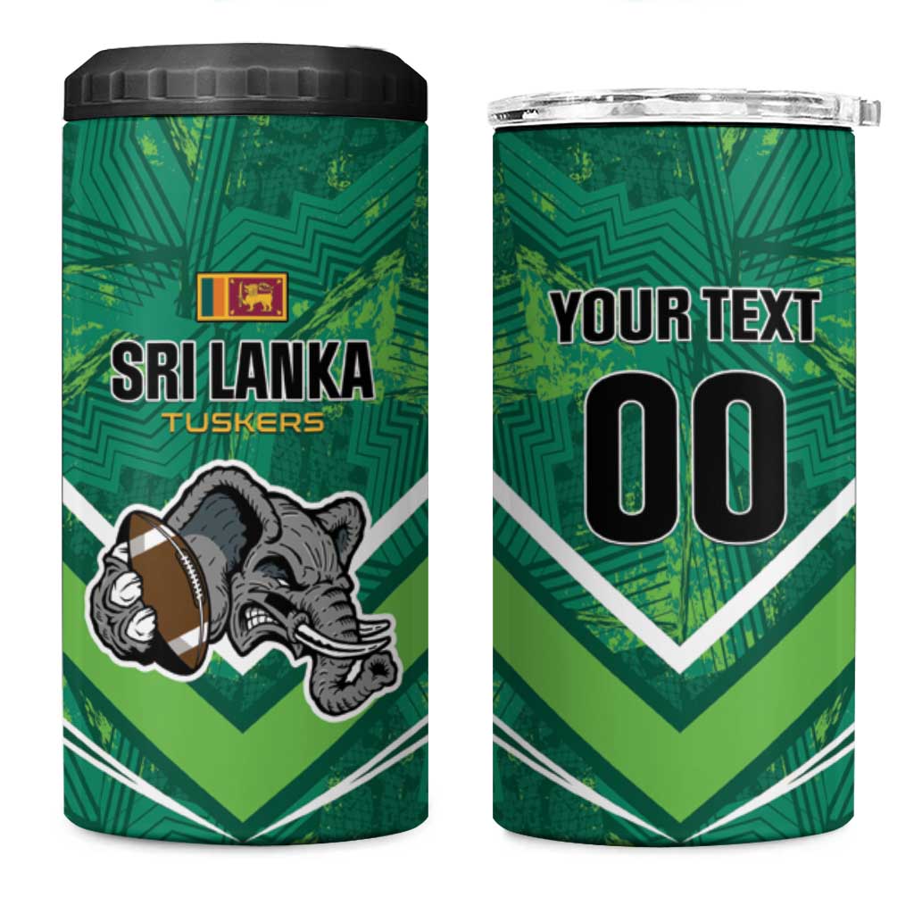 Custom Sri Lanka Rugby 4 in 1 Can Cooler Tumbler Tuskers Go Champions