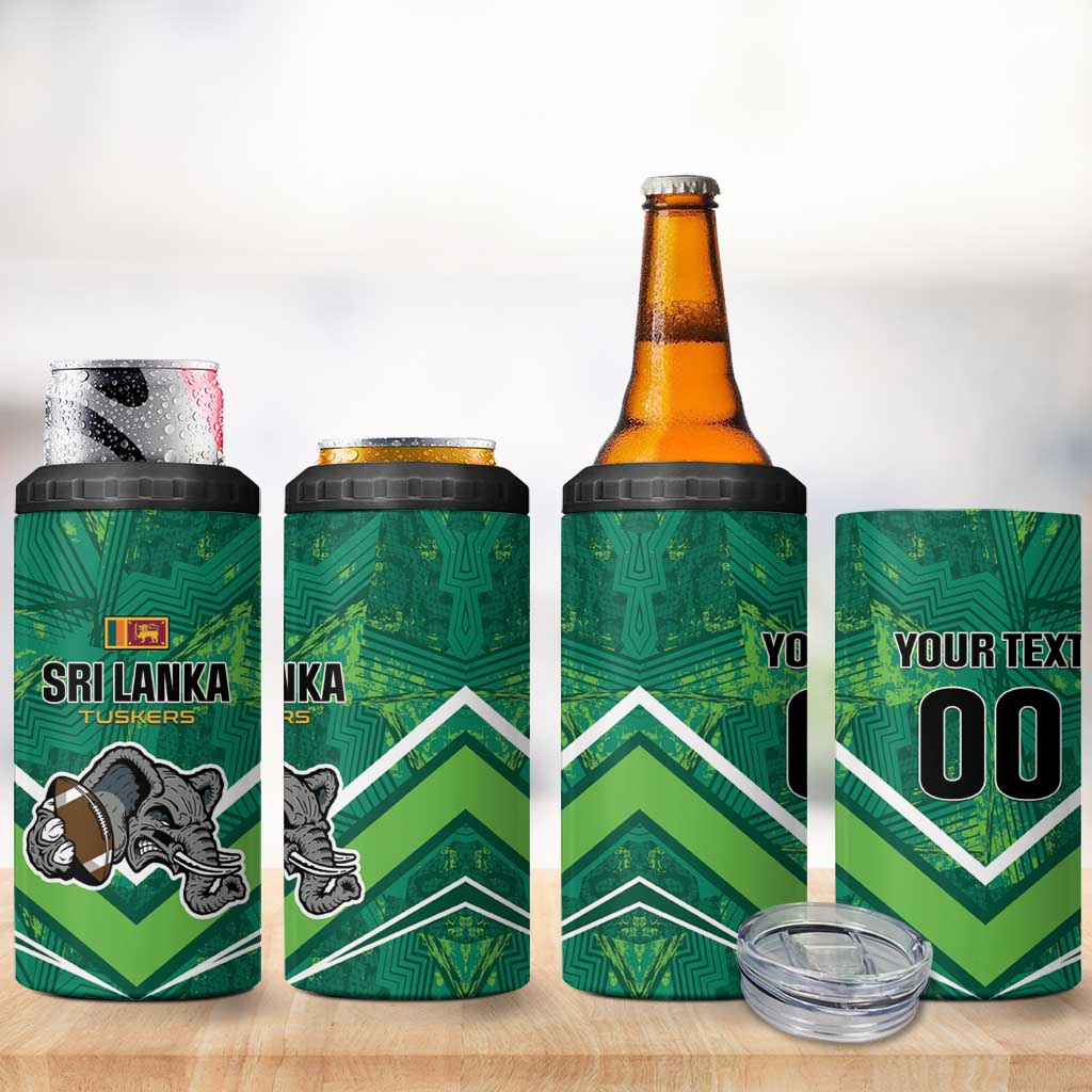 Custom Sri Lanka Rugby 4 in 1 Can Cooler Tumbler Tuskers Go Champions