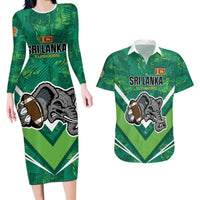 Custom Sri Lanka Rugby Couples Matching Long Sleeve Bodycon Dress and Hawaiian Shirt Tuskers Go Champions