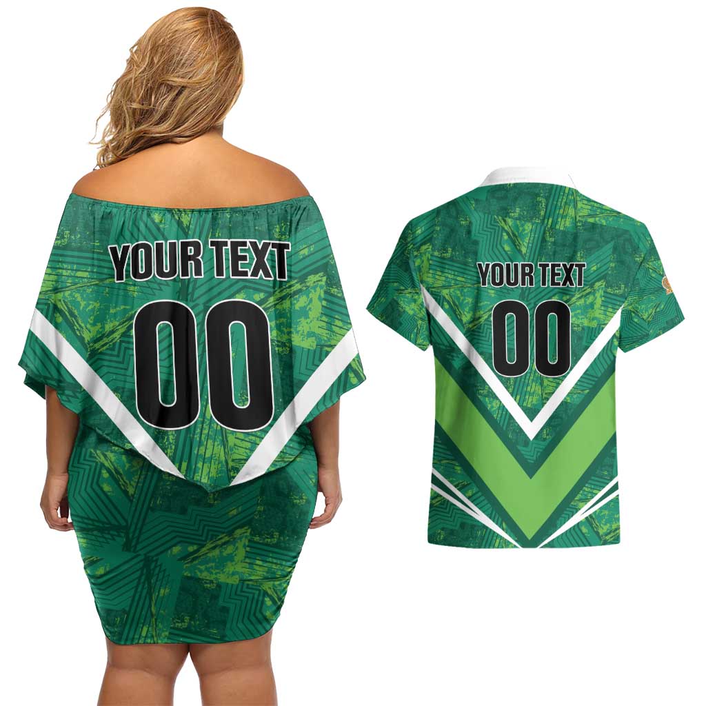 Custom Sri Lanka Rugby Couples Matching Off Shoulder Short Dress and Hawaiian Shirt Tuskers Go Champions