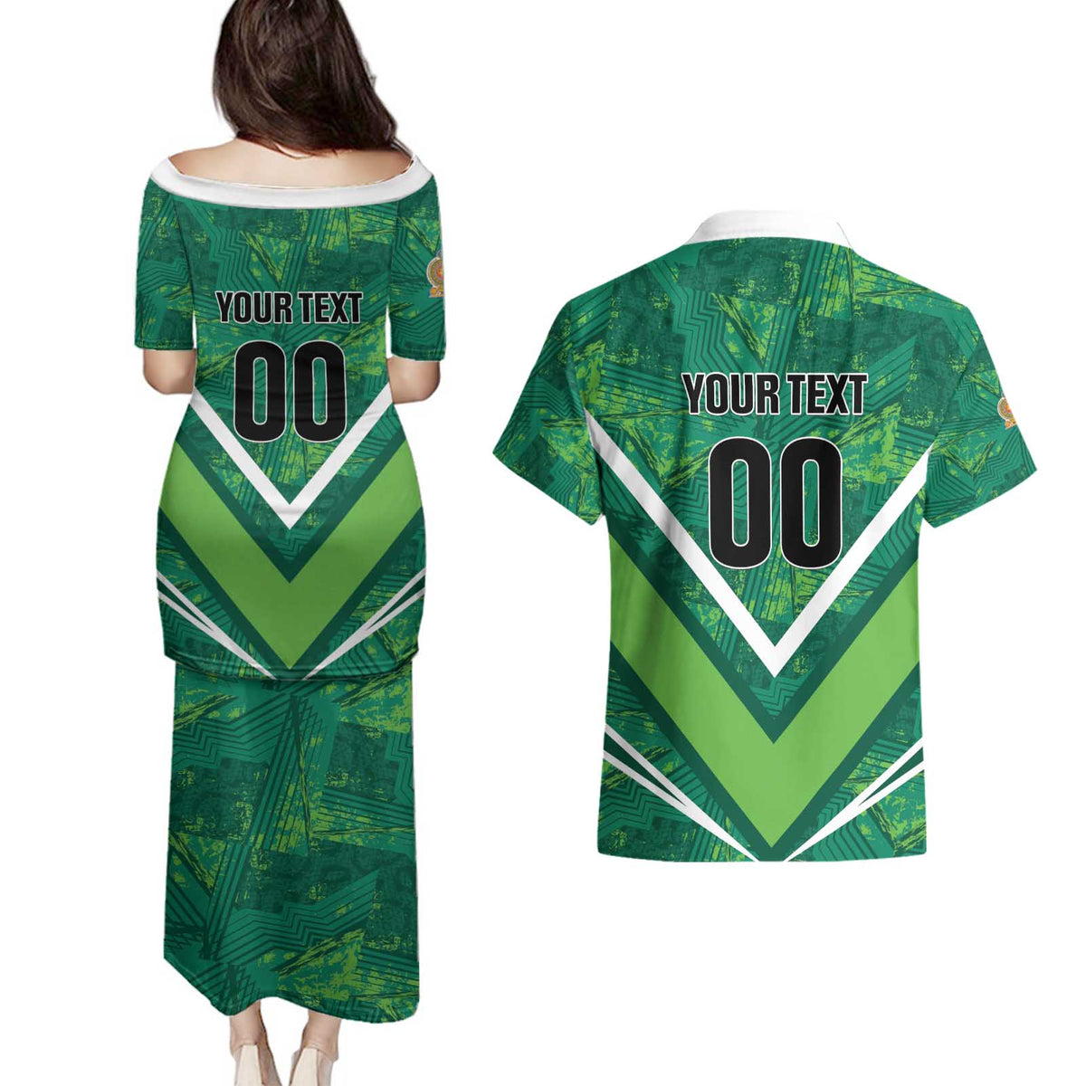 Custom Sri Lanka Rugby Couples Matching Puletasi and Hawaiian Shirt Tuskers Go Champions