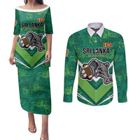 Custom Sri Lanka Rugby Couples Matching Puletasi and Long Sleeve Button Shirt Tuskers Go Champions