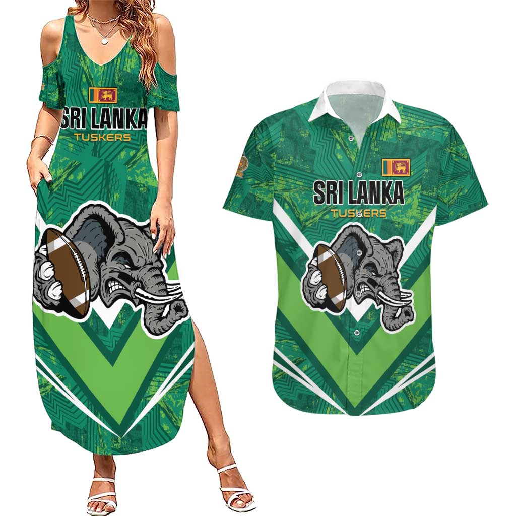 Custom Sri Lanka Rugby Couples Matching Summer Maxi Dress and Hawaiian Shirt Tuskers Go Champions