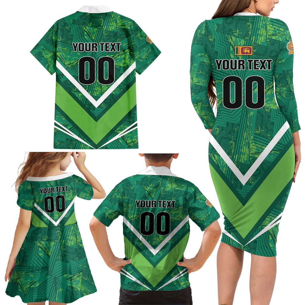 Custom Sri Lanka Rugby Family Matching Long Sleeve Bodycon Dress and Hawaiian Shirt Tuskers Go Champions