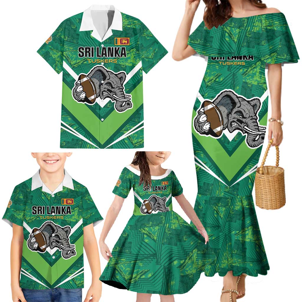 Custom Sri Lanka Rugby Family Matching Mermaid Dress and Hawaiian Shirt Tuskers Go Champions