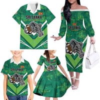 Custom Sri Lanka Rugby Family Matching Off The Shoulder Long Sleeve Dress and Hawaiian Shirt Tuskers Go Champions