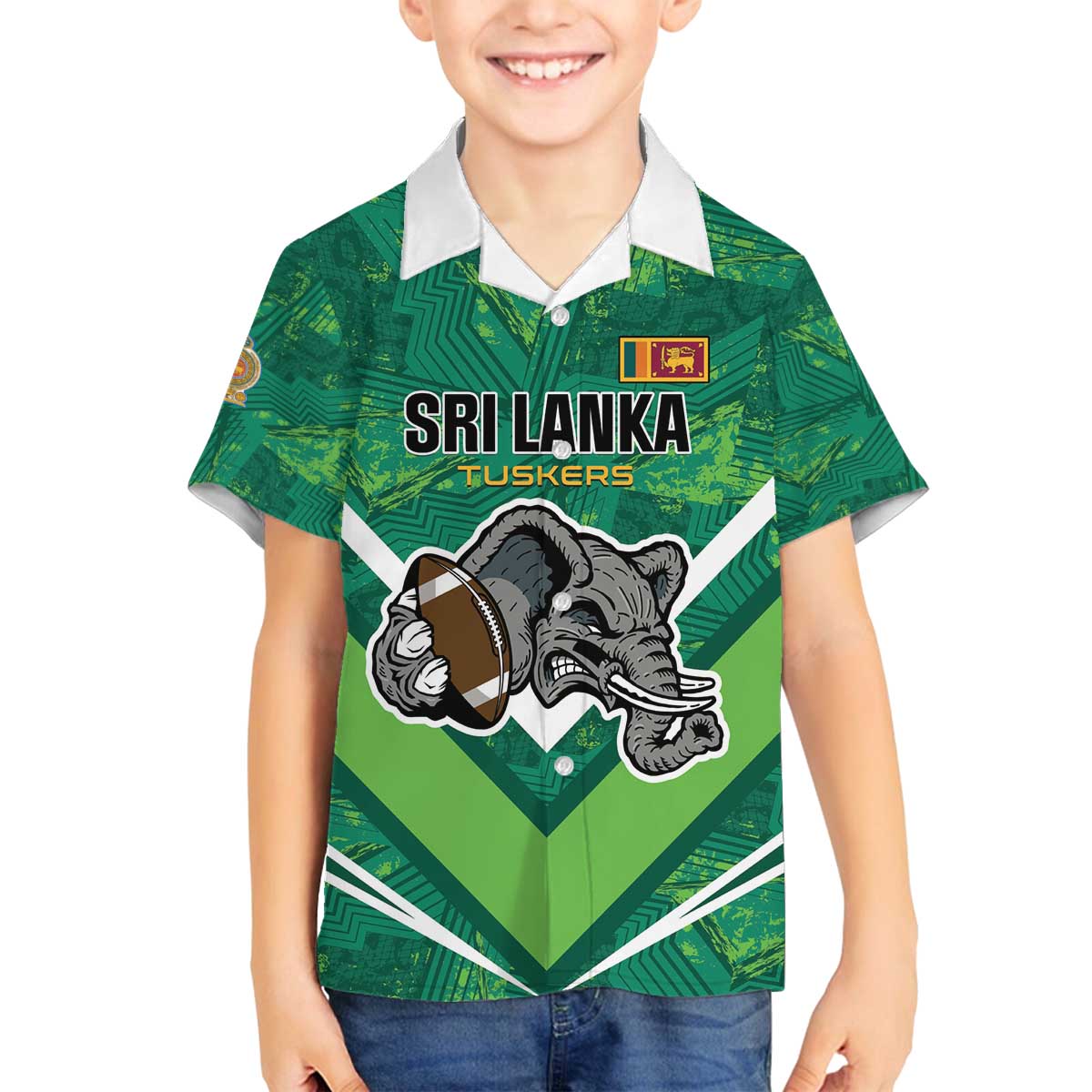 Custom Sri Lanka Rugby Family Matching Off The Shoulder Long Sleeve Dress and Hawaiian Shirt Tuskers Go Champions