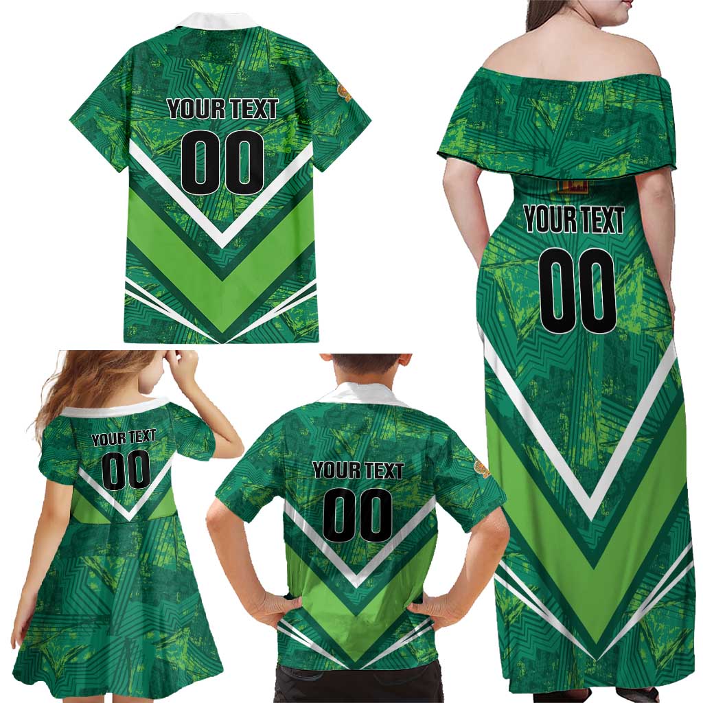 Custom Sri Lanka Rugby Family Matching Off Shoulder Maxi Dress and Hawaiian Shirt Tuskers Go Champions