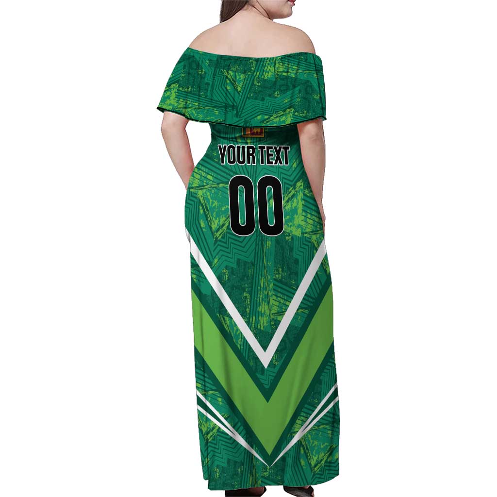 Custom Sri Lanka Rugby Family Matching Off Shoulder Maxi Dress and Hawaiian Shirt Tuskers Go Champions