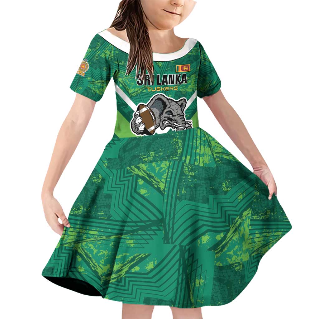Custom Sri Lanka Rugby Family Matching Off Shoulder Short Dress and Hawaiian Shirt Tuskers Go Champions
