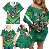 Custom Sri Lanka Rugby Family Matching Off Shoulder Short Dress and Hawaiian Shirt Tuskers Go Champions