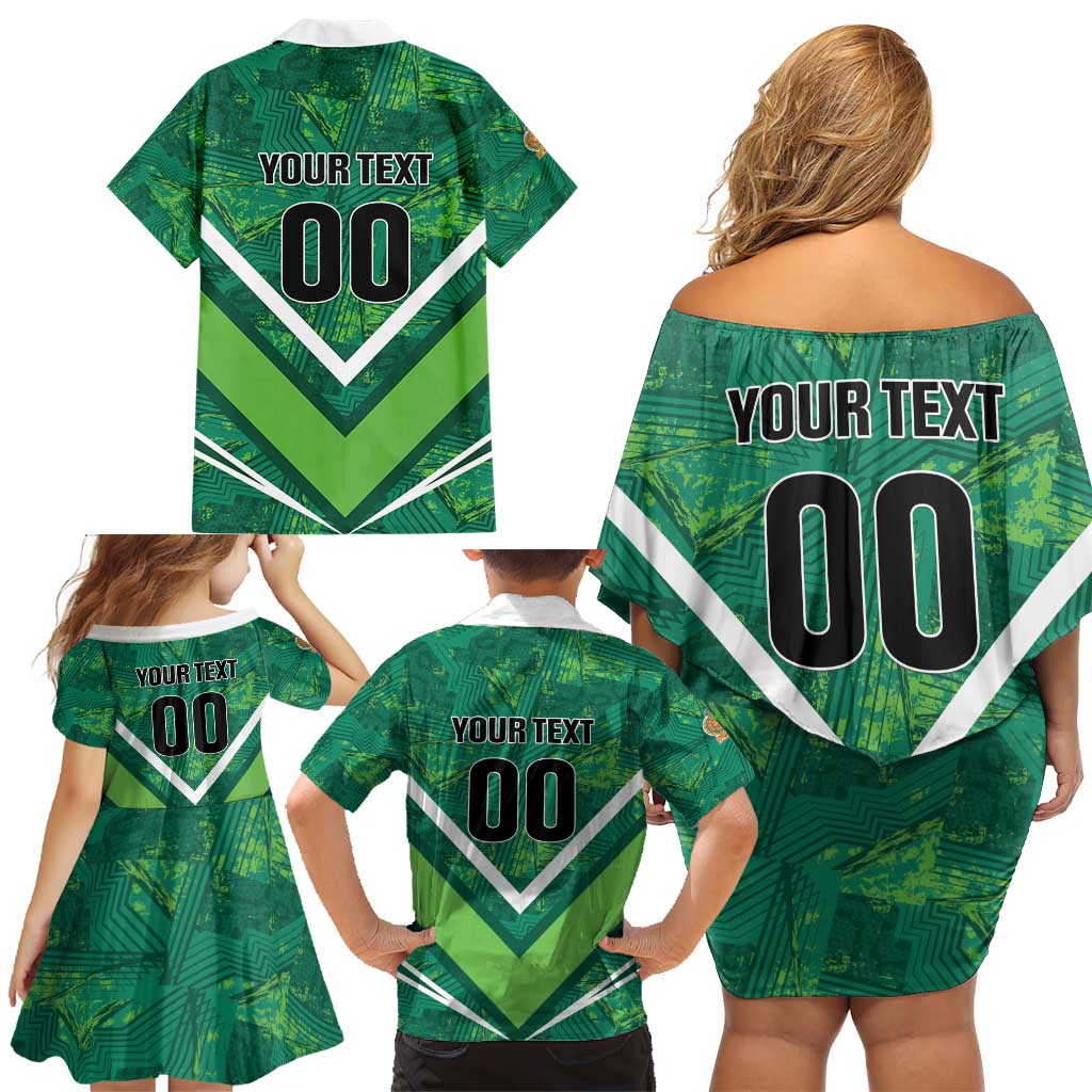 Custom Sri Lanka Rugby Family Matching Off Shoulder Short Dress and Hawaiian Shirt Tuskers Go Champions