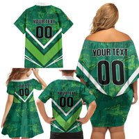 Custom Sri Lanka Rugby Family Matching Off Shoulder Short Dress and Hawaiian Shirt Tuskers Go Champions