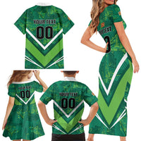 Custom Sri Lanka Rugby Family Matching Short Sleeve Bodycon Dress and Hawaiian Shirt Tuskers Go Champions