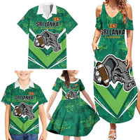 Custom Sri Lanka Rugby Family Matching Summer Maxi Dress and Hawaiian Shirt Tuskers Go Champions