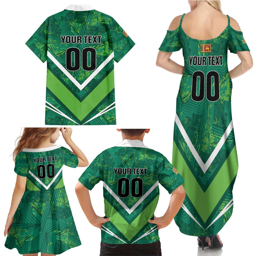 Custom Sri Lanka Rugby Family Matching Summer Maxi Dress and Hawaiian Shirt Tuskers Go Champions