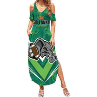 Custom Sri Lanka Rugby Family Matching Summer Maxi Dress and Hawaiian Shirt Tuskers Go Champions