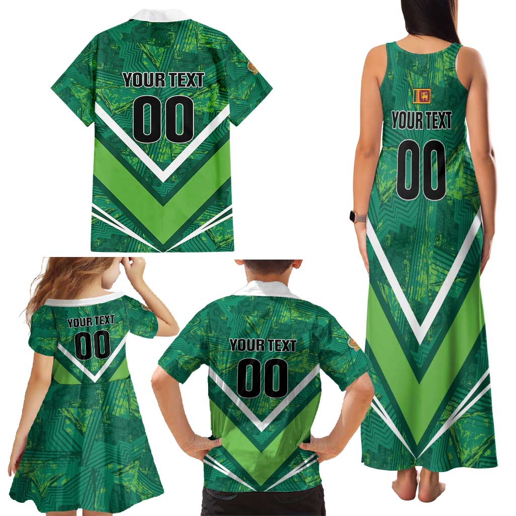 Custom Sri Lanka Rugby Family Matching Tank Maxi Dress and Hawaiian Shirt Tuskers Go Champions