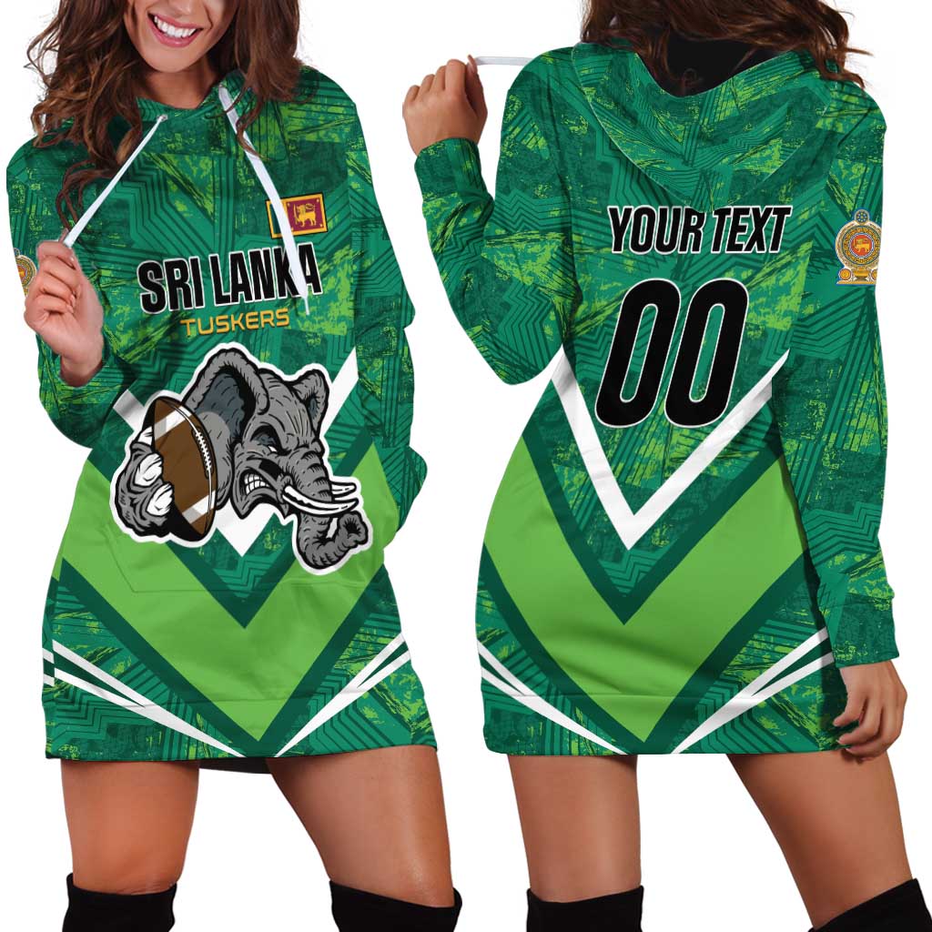 Custom Sri Lanka Rugby Hoodie Dress Tuskers Go Champions