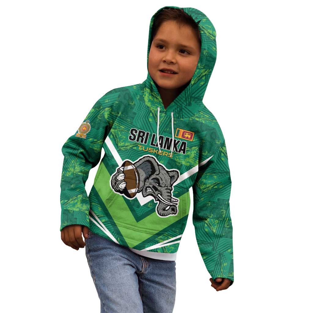 Custom Sri Lanka Rugby Kid Hoodie Tuskers Go Champions