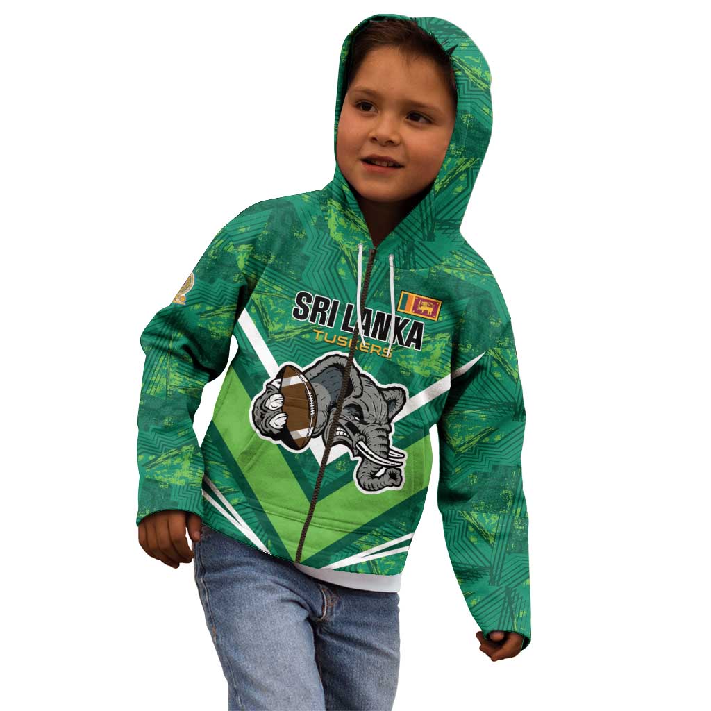 Custom Sri Lanka Rugby Kid Hoodie Tuskers Go Champions