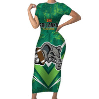Custom Sri Lanka Rugby Short Sleeve Bodycon Dress Tuskers Go Champions