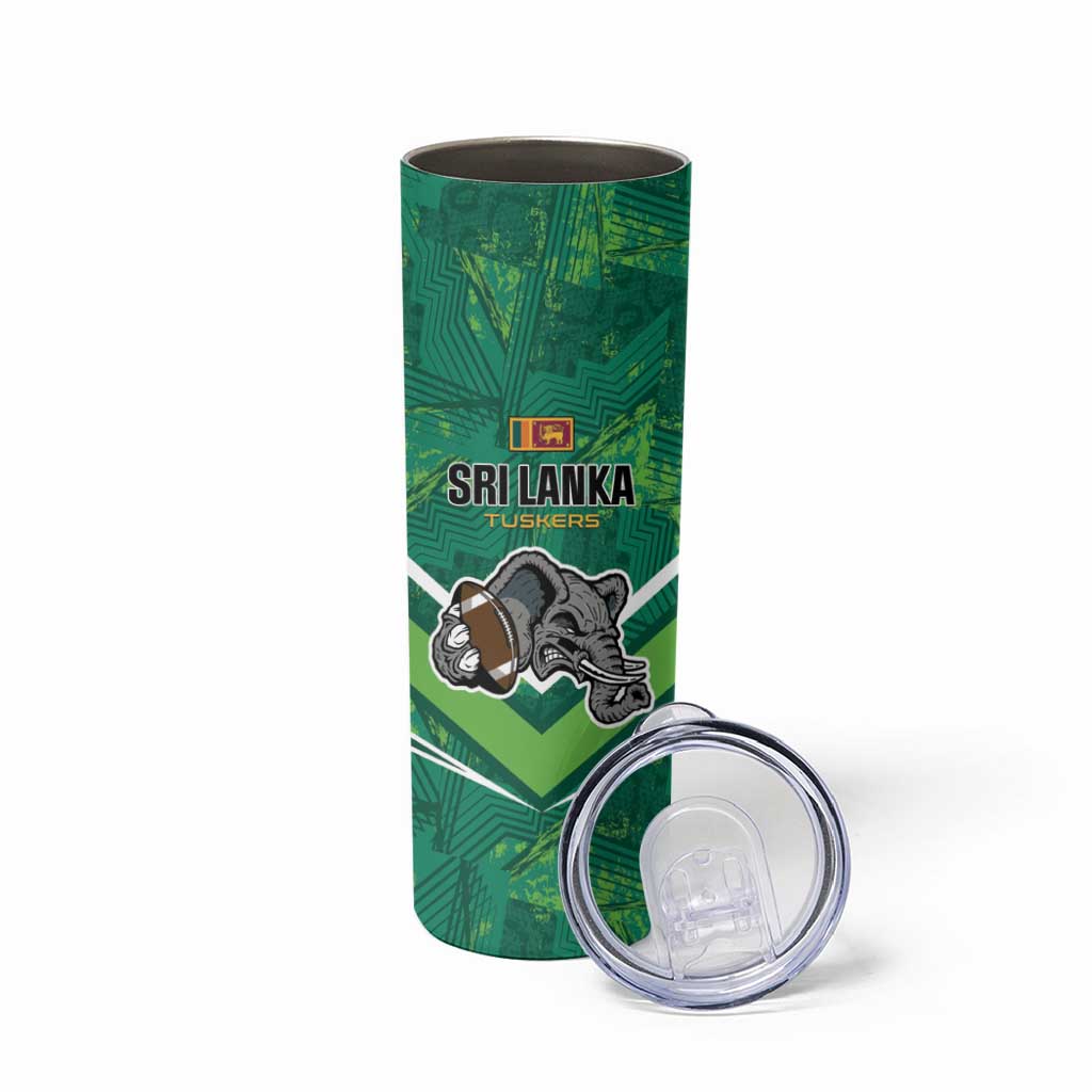 Custom Sri Lanka Rugby Skinny Tumbler Tuskers Go Champions